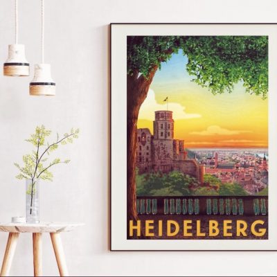 Vintage Travel Poster Heidelberg